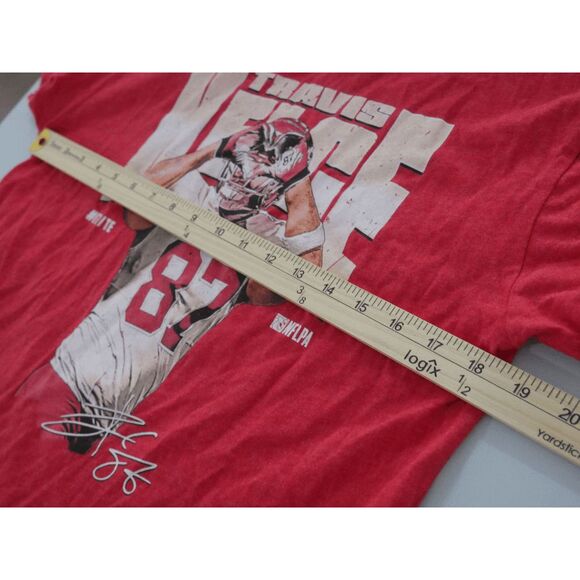 500 Level Officially Licensed Travis Kelce Heart Kansas City Chiefs T-Shirt Red - Picture 4 of 8